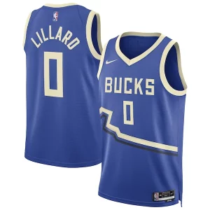 Increíble Práctico Bonito Damian Lillard Milwaukee Bucks Nike Unisex 2024/25 Swingman Player Jersey City Edition Royal