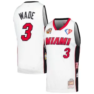 Increíble Único Dwyane Wade Miami Heat Unisex Hall of Fame Class of 2023 Throwback Swingman Jersey White