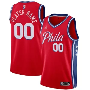 Lujoso Delicioso Philadelphia 76ers Jordan Brand Swingman Custom Jersey Statement Edition Red