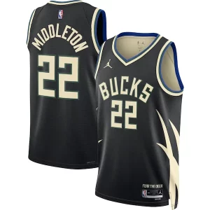 Lujoso Khris Middleton Milwaukee Bucks Jordan Brand Unisex Swingman Jersey Statement Edition Black