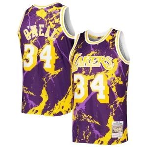 Lujoso Shaquille O'Neal Los Angeles Lakers 1996/97 Hardwood Classics Marble Swingman Jersey Purple