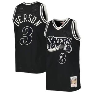 Lujoso Sofisticado Moderno Allen Iverson Philadelphia 76ers Hardwood Classics Off Court Swingman Jersey Black