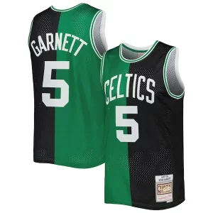Magnífico Comodo Bonito Kevin Garnett Boston Celtics Hardwood Classics 2007/08 Split Swingman Jersey Black/Kelly Green