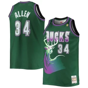 Magnífico Delicioso Comodo Ray Allen Milwaukee Bucks Big & Tall 1996/97 Hardwood Classics Swingman Jersey Hunter Green