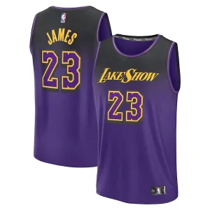 Magnífico Encantador Cool LeBron James Los Angeles Lakers Youth 2024/25 Fast Break Player Jersey City Edition Purple