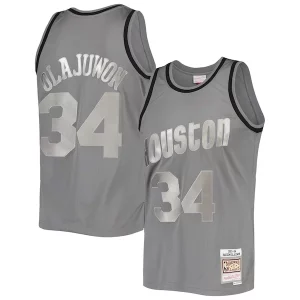 Magnífico Hakeem Olajuwon Houston Rockets Hardwood Classics Retired Player 1993/94 Metal Works Swingman Jersey Charcoal