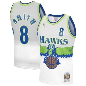 Magnífico Steve Smith Atlanta Hawks 1996 97 Hardwood Classics Reload 3.0 Swingman Jersey White