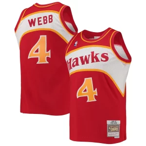 Magnífico Único Estupendo Spud Webb Atlanta Hawks Hardwood Classics Swingman Jersey Red