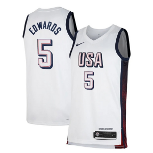 Maravilloso Anthony Edwards Unisex Nike Men's USA Basketball 2024 Swingman Player Jersey White