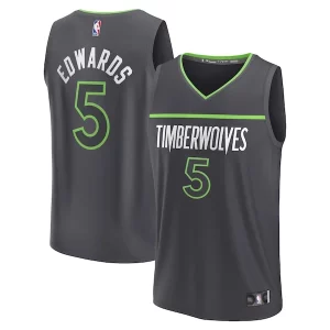Maravilloso Clásico Anthony Edwards Minnesota Timberwolves Youth Fast Break Replica Player Jersey Statement Edition Anthracite