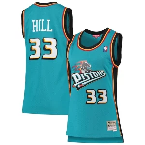 Maravilloso Grant Hill Detroit Pistons Women's 1998/99 Hardwood Classics Swingman Jersey Teal