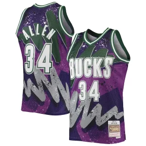 Maravilloso Ideal Práctico Ray Allen Milwaukee Bucks Hardwood Classics 2000/01 Hyper Hoops Swingman Jersey Purple