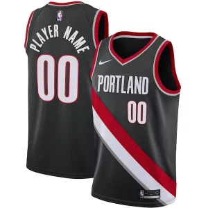 Maravilloso Portland Trail Blazers Nike Swingman Custom Jersey Black Icon Edition