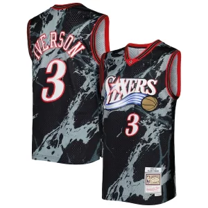 Moderno Allen Iverson Philadelphia 76ers 2000/01 Hardwood Classics Marble Swingman Jersey Black