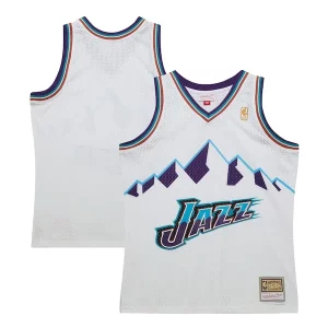 Moderno Atractivo Cool Utah Jazz 1996 97 Hardwood Classics Swingman Jersey White