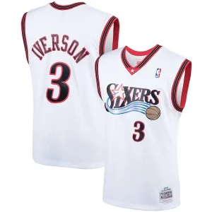 Moderno Fantástico Allen Iverson Philadelphia 76ers Hardwood Classics Swingman Jersey White/Royal