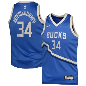 Moderno Increíble Comodo Giannis Antetokounmpo Milwaukee Bucks Nike Youth 2024/25 Swingman Player Jersey City Edition Royal