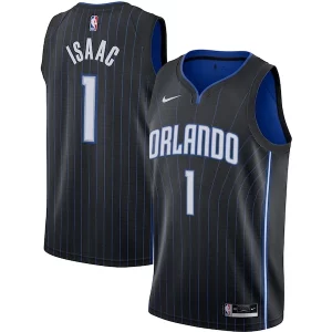 Moderno Original Lujoso Jonathan Isaac Orlando Magic Nike Swingman Jersey Black Icon Edition