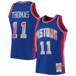 Moderno Perfecto Cool Isiah Thomas Detroit Pistons 1988/89 Hardwood Classics NBA 75th Anniversary Diamond Swingman Jersey Blue