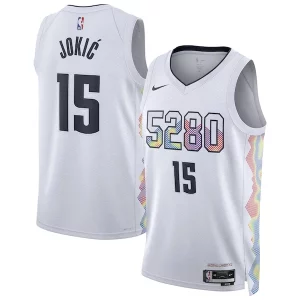 Moderno Práctico Nikola Jokic Denver Nuggets Nike Unisex 2024/25 Swingman Player Jersey City Edition White
