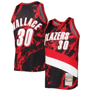 Moderno Rasheed Wallace Portland Trail Blazers 1999/00 Hardwood Classics Marble Swingman Jersey Black