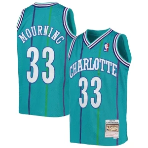 Moderno Sofisticado Alonzo Mourning Charlotte Hornets Youth 1992/93 Hardwood Classics Swingman Jersey Teal