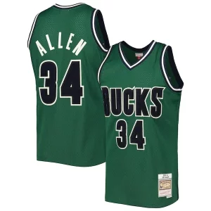 Original Duradero Ray Allen Milwaukee Bucks 2000/01 Hardwood Classics Off Court Swingman Jersey Hunter Green