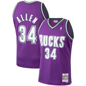 Original Fácil de llevar Hermoso Ray Allen Milwaukee Bucks 2000/01 Hardwood Classics Swingman Jersey Purple