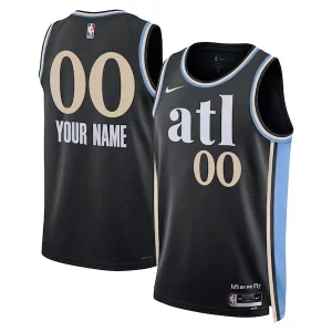 Original Fantástico Atlanta Hawks Nike Unisex 2023/24 Custom Swingman Jersey Black City Edition