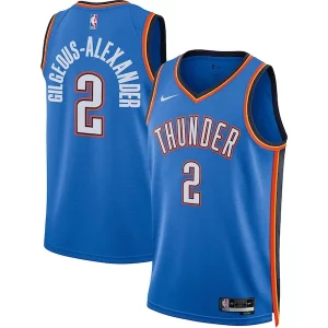 Original Genial Shai Gilgeous Alexander Oklahoma City Thunder Nike Unisex Swingman Jersey Icon Edition Blue