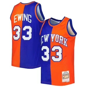 Original Increíble Patrick Ewing New York Knicks Hardwood Classics 1991/92 Split Swingman Jersey Blue/Orange