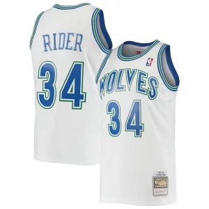 Original Isaiah Rider Minnesota Timberwolves 1995/96 Hardwood Classics Swingman Jersey White