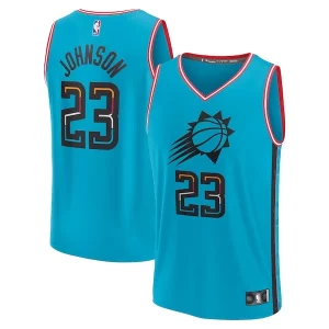 Original Magnífico Cameron Johnson Phoenix Suns Youth 2022/23 Fast Break Jersey City Edition Turquoise