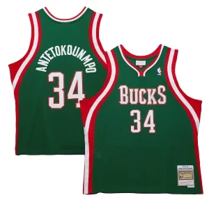 Original Moderno Maravilloso Giannis Antetokounmpo Milwaukee Bucks 2013/14 Hardwood Classics Swingman Jersey Hunter Green