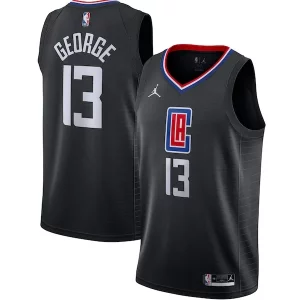 Original Paul George LA Clippers Jordan Brand 2020/21 Swingman Jersey Statement Edition Black