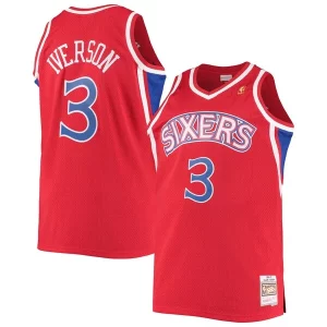 Original Perfecto Fácil de llevar Allen Iverson Philadelphia 76ers 1996/97 Big & Tall Hardwood Classics Swingman Jersey Red/Black/Royal/White
