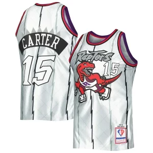 Original Vince Carter Toronto Raptors 1998/99 Hardwood Classics 75th Anniversary Swingman Jersey Platinum