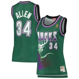 Práctico Resistente Ray Allen Milwaukee Bucks Women's 1996/97 Hardwood Classics Swingman Jersey Green