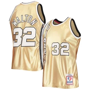 Perfecto Bill Walton Portland Trail Blazers 75th Anniversary 1976/77 Hardwood Classics Swingman Jersey Gold