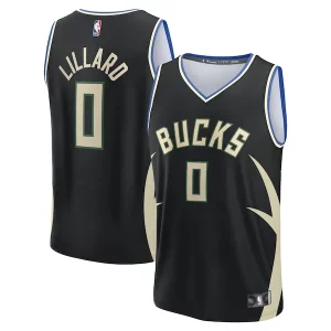 Perfecto Fácil de llevar Fantástico Damian Lillard Milwaukee Bucks Youth Fast Break Replica Player Jersey Statement Edition Black