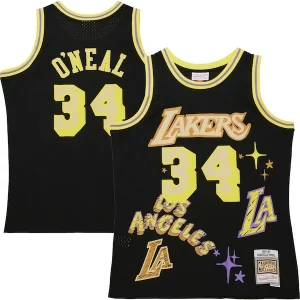 Perfecto Fantástico Fácil de llevar Shaquille O'Neal Los Angeles Lakers 1996/97 Swingman Sidewalk Sketch Jersey Black