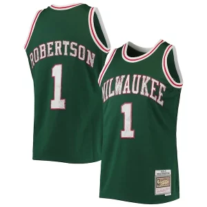 Perfecto Lujoso Oscar Robertson Milwaukee Bucks 1996/97 Hardwood Classics NBA 75th Anniversary Diamond Swingman Jersey Green