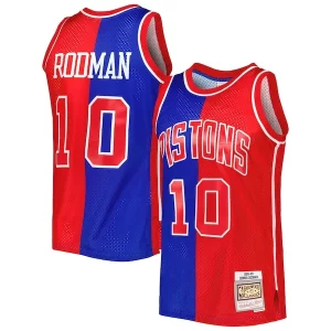 Perfecto Magnífico Dennis Rodman Detroit Pistons Hardwood Classics 1988/89 Split Swingman Jersey Blue/Red