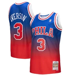 Práctico Allen Iverson Philadelphia 76ers 1996/97 Hardwood Classics Fadeaway Swingman Player Jersey Red/Royal