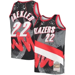 Práctico Clyde Drexler Portland Trail Blazers Hardwood Classics 1991/92 Hyper Hoops Swingman Jersey Black