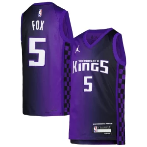 Práctico Genial Lujoso De'Aaron Fox Sacramento Kings Jordan Brand Youth Swingman Jersey Statement Edition Purple
