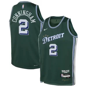 Práctico Hermoso Cade Cunningham Detroit Pistons Nike Youth 2022/23 Swingman Jersey City Edition Green