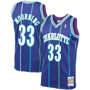 Práctico Lujoso Alonzo Mourning Charlotte Hornets 1994/95 Hardwood Classics Swingman Jersey Purple