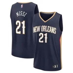 Práctico Perfecto Yves Missi New Orleans Pelicans Youth 2024 NBA Draft Fast Break Player Jersey Icon Edition Navy