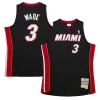 Resistente Dwyane Wade Miami Heat Hardwood Classics Swingman Jersey Black